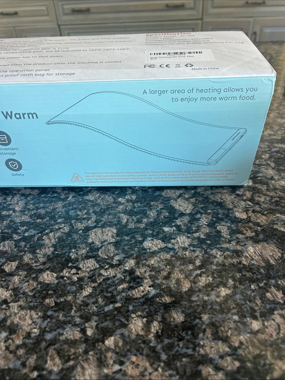 LBOLHZO  GRAY FOOD WARMING MAT NWT